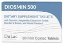 Dulac Diosmin 500, Micronized Diosmin Hesperidin Dietary Supplement 1000mg per annos, Horse Kastanjauute, Teurastaja & Red Grape Extract, Leg Circulation Support, 80 tablettia, Valmistettu Italiassa