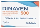 Dulac Dinaven 500, Micronized Diosmin Hesperidin Dietary Supplement 1000mg per tarjoilu, Hevosen Kastanjauute, Teurastaja & Punainen Rypäleuute, Leg Circulation Support, 60 tablettia, Valmistettu Italiassa