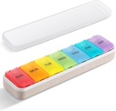 Zannaki Grain kuitu XL Viikoittain pilleri Organizer 7 päivää, Pop Open Large Travel Daily Pill Box, Kosteus Todiste Viikko Pilleri Kontti, Niveltulehdus Friendly Medicine Asia Vitamiinin lääke täydentää