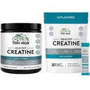 TERRA ALKUPERÄINEN Creatiini Monohydraatti Bundle 75 Tarjoilut Stick Pack ja Jar Combo Micronized Powder Supplement 