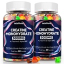Kreatiini Monohydraatti Gummies 5g naisille ja miehille - Creatiini Gummies naisille Pre workout purut L-Taurine & Alpha GPC, sokeriton lihasrakentaja, energia Boost, Vegan non-GMO (160 Count)