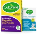 Culturelle Pro Strength Daily Probiotic Capsules, Probiootit miehille & naisille 60 Count, 2 kk + Culturelle Baby Immuuni & Ruoansulatuskanavan tuki Probiootti + D-vitamiini tipat 0-12 kuukautta, 30 päivän toimitus, 9 ml