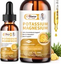 2 pakkaus Kalium Magnesium Supplement Liquid - korkea Imeytyminen Calm Magnesium Complex 500 mg & Kalium 99 mg Plus Kalsium, D3- vitamiini, Sinkki jalkakramppeihin ja luun ja immuunin tuki - 2 Fl oz