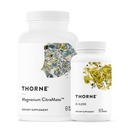 THORNE - Magnesium Citramate & D-5000 Duo - sydän, luut, lihakset - 60-90 Tarjoilut