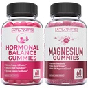Hormonaalinen tasapaino & Magnesium Gummies lihaskramppeja, PMS Gummies Alleviate turvotusta ja mielialaa Swings, Magnesium auttaa estämään kramppeja ja edistää lihasten Recovery - 60 vegaaninen Gummies per pullo