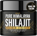 Shilajit Pure Himalayan Organic Hartsi - Natural Authentic Lab Tested Formula miehille, naisille - Ei heavy metals - 600mg Max Vahvuus 85+ Trace Minerals Golden Grade Shilajit täydentää (1 pakkaus)