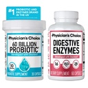 Lääkärin valinta Advanced Gut Health Bundle: 60 miljardia Probiootit 30ct + Dgestive Enzymes 60ct Ruoansulatuskanavan, Gut, ja Immuunin terveys tukee satunnaisia Ummetus, ripuli, kaasu, ja turvotus