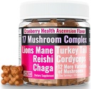 SHIZAM 17 Mushroom Complex Gummies for Aikuinen Chaga Lions Mane Cordyceps Reishi Lion's Mane Turkeytail Turkey Tail, Parempi päivä täydentää Alt kapselit & jauhe vitamiineja Super-Food Blend 10