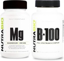NutraBio B-100 B-vitamiinikompleksi ja reagoitu magnesium täydentää Bundle ... vitamiini täydentää Bundle voi auttaa immuunijärjestelmän, luun terveys, terveet hiukset, iho, ja kynnet