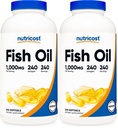 Nutricost Fish Oil Omega 3 Softgels with EPA & DHA (1000 mg Fish Oil, 560 mg Omega-3), 240 Softgels, ei-GMO, Gluteeniton. (Pakkaus 2)