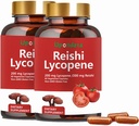 Lycopene Capsules, Natural Lycopene 200mg kanssa Organic Reishi Mushroom 200mg Supplement for Prostate Health and Immune Support - Gluteeniton, ei-GMO, 60 kapselia (2 pakkaus)