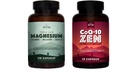 Luonnollinen rytmi Cardio Calm Bundle - Triple Calm Magnesium 150 mg, 120 kapselia + CoQ10-ZEN (Coenzyme Q10 + L-karnitiini + L- Theanine), 30 kapselia