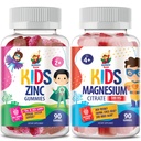 Magnesium Gummies lapsille & Aikuinen - 500 mg & Sinkki Gummies lapsille & Aikuinen - Sinkki pureskeltava Gummy Immuunin tuki - Tehokas luonnollinen antioksidantti ei-GMO täydentää lapsille Miehet Nainen Aikuiset.