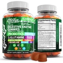 Clean Nutraceuticals Ruoansulatuskanavan entsyymit, joissa on probiootteja ja prebiootteja digestiiviselle terveydelle Gut Health Bromelain Apple Pectin Inulin FOS -kasvin Gummy-vitamiinit