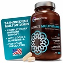 OmniBiotics Ultimate Daily Multivitamiini naisille ja miehille 34 Olennaiset ainesosat sisältävät A-, C-, D-, E-, B6-, B12-, Biotiini-, Sinkki- ja Sinkkikapselit 120