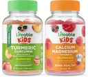 Elinkelpoinen kurkuma Lapset + Kalsium Magnesium Lapset, Gummies Bundle - Suuri Maku, Vitamiini Supplement, Gluteeniton, GMO-vapaa, purukumi
