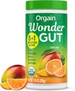 Orgain Organic Wonder Gut Fiber Supplement Powder, 5 in 1 Blend with 1 miljardia Probiootit, vihreät, C-vitamiini, Adaptogens for Gut Health and Immuno Support, Ei-GMO, Orange Mango, 7.05 oz