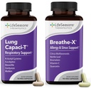 LifeSeasons Breathe-X Lung Capaci-T - Allergia- ja hengitystuki - Nopeasti toimivat Sinus Relief - lisää happikapasiteettia ja vähentää limaa - 180 kapselia