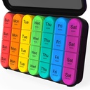 Daviky Pill Organizer 4 Kertaa päivässä - Pillerilaatikko 7 Päivä, Suuri viikoittain Medicine Pill Organizer matkustaa irrotettavat yksittäiset kontit, pilleri tapauksessa pitää päivittäin vitamiineja, lisäravinteet ja lääkkeet