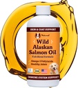 Natural Dog Company Wild Alaskan Salmon Oil Formula Omega 3, Fish Oil for Dogs Supplement, Skin & Coat Dog Oil, kutina Relief, Immuunituki nivelet & Heart, Food Topper, 8 oz.