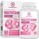 Liposomaalinen monivitamiini naisille 1400MG - naisten päivittäin useita vitamiineja täydentää rautaa, A-vitamiinia, C-, D-, E- ja B Complex immuuniterveyteen, hiusten ja ihon tuki naisille 18+,60 Vegaani kapselit