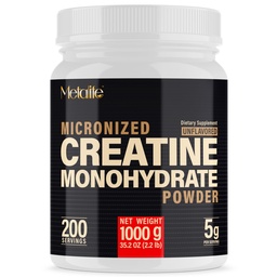 100% puhdasta kreatiini Monohydraattia Powder 200 tarjoilua, mikronoitua jauhetta, lihasten kasvua, makuamatonta, ihanteellinen urheilijoille & Fitness innostajille, kolmannen osapuolen laboratorio Testattu, Vegan, 1000 g