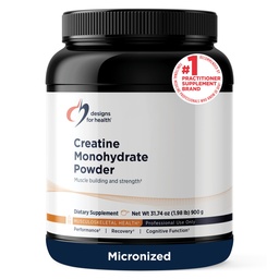 Designs for Health Creatiini Monohydraatti Powder - Aromiton Micronized Creatiinijauhe naisille ja miehille tukemaan lihasvoimaa, liikunta + aivojen terveys, puhdas Creatiini Monohydraatti 5g (180 tarjoilua)