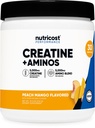 Nutricost Creatiini + Aminos 30 Tarjoilut (Peach Mango Maku) - 5 000 mg Creatiini Monohydraatti + 5000 mg Amino BCAA Blend Per Serving