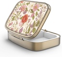 Pilleri tapauksessa pilleri laatikko Peili Retro 2 Osasto Pieni pilleri tapauksessa laukku tai Pocket Pronssi Suorakulmainen pilleri laatikko tai vitamiineja, kalaöljy, lisäravinteet, pilleri sisältää matkalahjat(Retro Punaiset kukat)