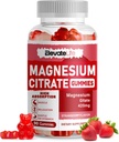 Magnesium Glycinate Gummies 1000 mg - Sokeriton magnesium Kaliumlisä D-vitamiinilla, B6, CoQ10 rauhoittaville mielille ja unille - 60 mansikkatypykkä