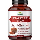 Extra Strength Red Yeast Rice CoQ10 - 20X Säilyke 1200 mg Punainen Hieta Riisi täydentää Niacin CoQ 10 ja BioPerine parantaa imeytymistä - ei-GMO Vegan & ISO Lab testattu (75 Servings)