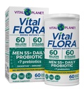 Vital Planet - Vital Flora Men Over 55 Daily Probiootti, 60 miljardia PMY, Diverse Strains, Organic Prebiootit, Immuunituki, Ruoansulatusterveyden hylly vakaa probiootit miehille, 60 kapselia