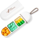 Toplive Travel Pill Organizer, Kannettava pilleri Container Mini Päivittäinen Pill Organizer, Pieni pilleri tapauksessa Travel Medicine Organizer Pocket Vitamiini Supplement Fish Oil Box, Valkoinen Harmaa