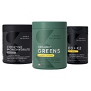 Sports Research® Organic Ananas Coconut Greens, Creatiini Monohydraatti & D3-vitamiini 5 000iu + K2-vitamiini 100mg