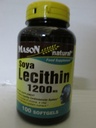 MASON NATURAL Lesithin 1200 mg - Terve sydän- ja verisuonijärjestelmä, edistää maksan ja lisääntymisterveyden, 100 Softgels