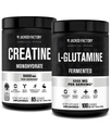 Jacked Factory Creatiini Monohydraatti Powder 425g, 85 SV & L-glutamine Supplement 500g, 100 SV - Ei articial Fillers, Ei makua