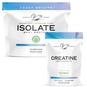 Lihas Feast Creapure Creatiini Monohydraatti - Aromiton 500g (x1) ja Isolate Whey Protein Powder - makuamaton 5lb (x1) - Lihas Recovery and Performance Bundle