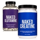 NAKED Pure Micronized Creatine Monohydraatti 100 tarjoilua + Pure L-glutamiini 240 kapselia Bundle: Vegan, ei-GMO, Gluteeniton. Minimoi lihasten jakautuminen ja parantaa proteiinisynteesi. Ei mitään keinotekoista