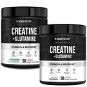 Jacked Factory Creatiini + Glutamiini - Creatiini täydentää L-glutamiini lihasten Recovery, lihasten kasvu, lisääntynyt vahvuus (30 tarjoilua, makuamaton & 30 tarjoilua, sininen vadelma)
