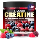 Kreatiini Monohydraatti Gummies 5000 mg - Sokeriton ennen liikuntaa täydentää miehille ja naisille, Creatiini Gummies lihasten, vahvuus, elpyminen, kognitiivinen terveys & muisti, sekoitettu marja maku, 120