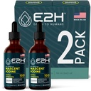 E2H Vegan Liquid Jodi - Kilpirauhasen tuki ja kognitiivinen toiminto - parantaa aineenvaihduntaa ja energiaa - Vegan - ei-GMO (2 pullot)
