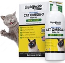 Liquid Health Pets Wild Caught Omega 3 Fish Oil for Cats - Liquid Omega 3 täydennysosa kissat EPA+DPA+DHA - Vähentää kutina, tuki Joint, Immuniteetti, aivot, Heart Health - Valmistettu Yhdysvalloissa (8 oz)