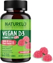 NATURALLO Vegan D3 Gummies for Kids - 1000 IU D3-vitamiinia - Plant-perusteltu koko ravintolisä lapsille 4 ja vanhemmille - 60 Vegan-ystävällinen Gummies