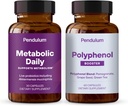 Pendulum Metabolic Daily & Polyphenol Booster Bundle - Omistusoikeus Akkermansia Probiootti täydentää Blend parantaa aineenvaihduntaa & Cardio Health