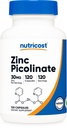 Nutricost Sinkkipikolinaatti 30 mg, 120 kapselia - Gluteeniton ja ei-GMO
