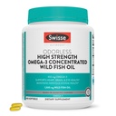 Swisse Wild Fish Oil Omega 3 Lisäravinteet naisille ja miehille ... EPA DHA Fish Oil Lisäravinteet Odorless - Auttaa tukemaan aivot, silmät ja sydän terveys ...