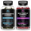 Tehokas NUTRA Ashwagandha Gummies & Milk Thistle Gummies
