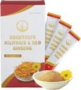 Dong Tao NAM - Organic Red Ginseng ja Cordyceps Powder, 6 in 1 rohdosuute, lisää valppautta, lisää energiaa ja vähentää väsymys, kofeiiniton, pakkaus 10