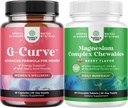 G-Curve Butt & Breast lisälaite Saw Palmetto Extract Kiimainen Goat Weed naisille ja sokeriton Magnesium Glycinate Pureskella Taurate & Citrate Complex Plus-vitamiinit D3 B6 & C