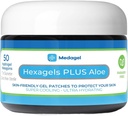 Heksagels Plus Aloe Vera - Advanced Healing Hydrogel Pads varten läpipainopakkausten ehkäisy & rauhoittava Burn Care - Jalka, kanta, varvas, & nilkkasuojaus, pakkaus 50, 1 tuuman Patches, mennessä Medagel, Paraben Free Formula